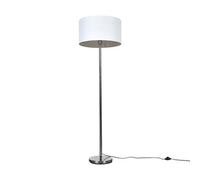 Valuelights Charles Chrome Floor Lamp With White Drum Shade