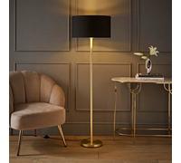 Valuelights Charles Gold Floor Lamp With Black And Metallic Shade