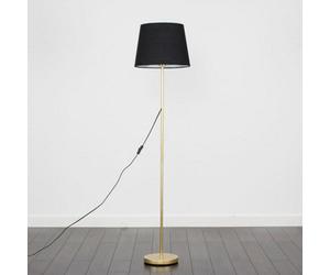 Valuelights Charles Gold Floor Lamp With Black Tapered Shade