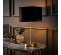 Valuelights Charles Gold Table Lamp With Black Velvet Shade And Bulb
