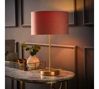 Valuelights Charles Gold Table Lamp With Blush Velvet Shade And Bulb