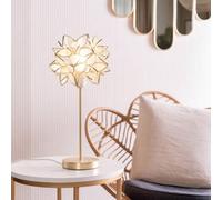 Valuelights Charles Gold Table Lamp With Clear Flower Shade