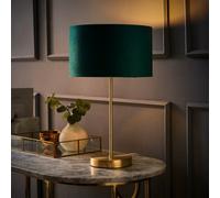 Valuelights Charles Gold Table Lamp With Green Velvet Shade And Bulb