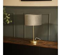 Valuelights Charles Gold Table Lamp With Grey Velvet Shade