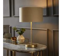Valuelights Charles Gold Table Lamp With Metallic & Natural Shade
