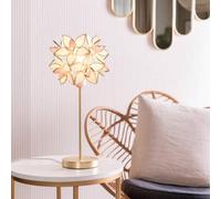 Valuelights Charles Gold Table Lamp With Pink Flower Shade And Bulb