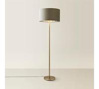 ValueLights | Charlie Brushed Chrome Plated Modern Stem Floor Lamp with Grey Velvet & Chrome Inner Shade | Floor Lamps, Home Décor & Improvement Essential