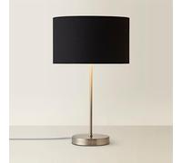 ValueLights | Charlie Brushed Chrome Stem Table Lamp with Black & Chrome Inner Shade | Table Lamps, Home Décor & Improvement Essential