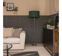 Charlie Chrome Floor Lamp with Large Green Shade ValueLights Silver One Size