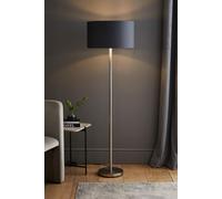 ValueLights Charlie Charcoal & Chrome Shade Chrome Stem Floor Lamp