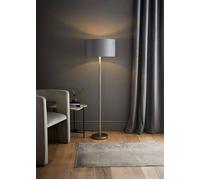 Charlie Chrome Stem Floor Lamp with Grey Velvet and Chrome Inner Lamp Shade ValueLights Grey One Size