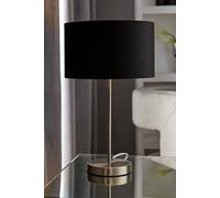 Valuelights Charlie Chrome Stem Table Lamp Light With Velvet Shade In Black Black
