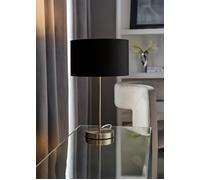 ValueLights | Modern Single Stem Brushed Chrome Table Lamp with a Black Velvet Drum Shade | Table Lamps, Home Décor & Improvement Essential