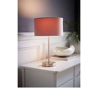 ValueLights | Modern Single Stem Brushed Chrome Table Lamp with a Blush Pink Velvet Drum Shade | Table Lamps, Home Décor & Improvement Essential