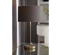 Valuelights Charlie Chrome Stem Table Lamp Light With Velvet Shade In Grey Grey