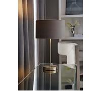 ValueLights | Modern Single Stem Brushed Chrome Table Lamp with a Grey Velvet Drum Shade | Table Lamps, Home Décor & Improvement Essential