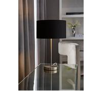 Charlie Chrome Stem Table Lamp with Fabric Drum with Chrome Inner Lamp Shade ValueLights Black One Size