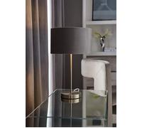 ValueLights Charlie Chrome Table Lamp with Grey Velvet & Chrome Shade