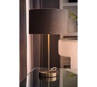 Charlie Chrome Stem Table Lamp with Grey Velvet with Chrome Inner Shade & Bulb ValueLights Grey One Size