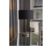 Charlie Chrome Stem Table Lamp with Fabric Drum with Chrome Inner Shade & Bulb ValueLights Charcoal One Size