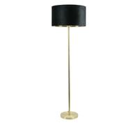 Charlie Gold Stem Floor Lamp with Velvet Drum with Gold Inner Shade & LED Bulb ValueLights Black One Size