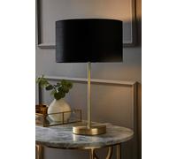 Valuelights Charlie Gold Stem Table Lamp Light With Velvet Shade In Black Black 10 inches