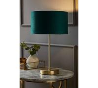Charlie Gold Stem Table Lamp Light with Velvet Shade ValueLights Bottle Green 10 inches