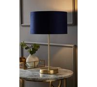 Charlie Gold Stem Table Lamp Light with Velvet Shade ValueLights Navy 10 inches