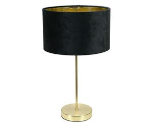 ValueLights | Charlie Gold Stem Table Lamp with Black Velvet & Gold Inner Shade & Warm White Bulb | Table Lamps, Home Décor & Improvement Essential