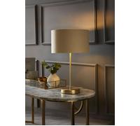 Charlie Gold Stem Table Lamp with Fabric Drum with Gold Inner Lamp Shade ValueLights Natural One Size