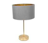 ValueLights | Charlie Gold Stem Table Lamp with Grey & Gold Inner Shade | Table Lamps, Home Décor & Improvement Essential