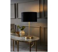 ValueLights | Charlie Gold Stem Table Lamp with Black Velvet & Gold Inner Shade & Warm White Bulb | Table Lamps, Home Décor & Improvement Essential