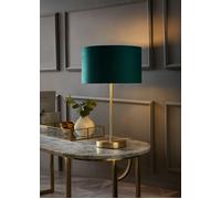 ValueLights | Charlie Gold Stem Table Lamp with Green Velvet & Gold Inner Shade & Warm White Bulb | Table Lamps, Home Décor & Improvement Essential