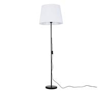 Modern Standard Floor Lamp in a Black Metal Finish with an Extra Large White Tapered Light Shade