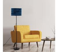 Modern Standard Floor Lamp in a Black Metal Finish with a Black Tapered Shade