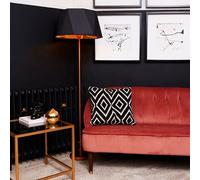 MiniSun | Modern Floor Lamp Base in a Copper Metal Finish with a Black/Copper Geometric Shade | Floor Lamps & Torchieres, Home Décor & Improvement Essential