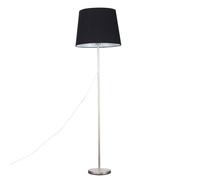 Charlie Modern Stem Brushed Chrome Floor Lamp ValueLights Metallic Silver One Size
