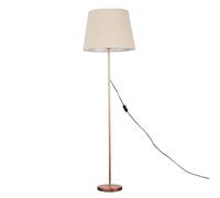 Modern Copper Metal Standard Floor Lamp with a Beige Tapered Shade