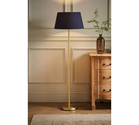 MiniSun Modern Gold Metal Standard Floor Lamp with a Navy Blue Tapered Shade