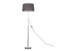 MiniSun | Modern Standard Floor Lamp in a Polished Chrome Finish with a Dark Grey Tapered Shade | Floor Lamps & Torchieres, Home Décor & Improvement Essential