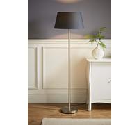 MiniSun | Modern Polished Chrome Metal Standard Floor Lamp with a Grey Tapered Shade | Floor Lamps & Torchieres, Home Décor & Improvement Essential