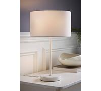 ValueLights | White Metal Single Stem Table Lamp with White Drum Lampshade for Living Room Bedroom | Table Lamps, Home Décor & Improvement Essential