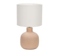 ValueLights | Chelsea Natural Linen Shade Sandblast Natural Ceramic Table Lamp with LED Bulb | Table Lamps, Home Décor & Improvement Essential | Included LED Bulb