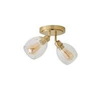 ValueLights | Cheltenham Brushed Gold 2 Way Ribbed Glass Adjustable Spotlight Flush Ceiling Light | Ceiling Lights, Home Décor & Improvement Essential