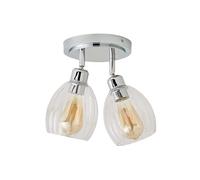 ValueLights | Cheltenham Chrome 2 Way Ribbed Glass Adjustable Spotlight Flush Ceiling Light | Ceiling Lights, Home Décor & Improvement Essential