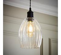 ValueLights | Cheltenham Clear Ribbed Glass Dome Easy Fit Lamp Shade | Shades, Home Décor & Improvement Essential