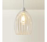 ValueLights | Cheltenham Clear Ribbed Glass Dome Easy Fit Lamp Shade with Bulb | Shades, Home Décor & Improvement Essential |