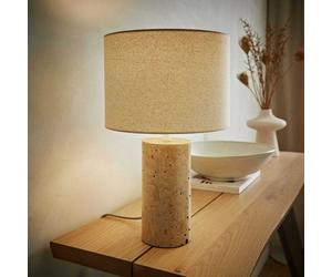 ValueLights Chloe LED Marble Effect Table Lamp - Natural