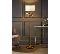 ValueLights | Christina White Drum Shade Gold Palm Leaf Detail Single Stem Floor Lamp | Floor Lamps, Home Décor & Improvement Essential