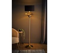 ValueLights | Christina Black with Metallic Gold Drum Shade Gold Palm Leaf Floor Lamp and Bulb | Floor Lamps, Home Décor & Improvement Essential | Light Bulb Included